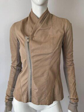 Archival Rick Owens Asymmetrical Leather Jacket Vintage Early 00s